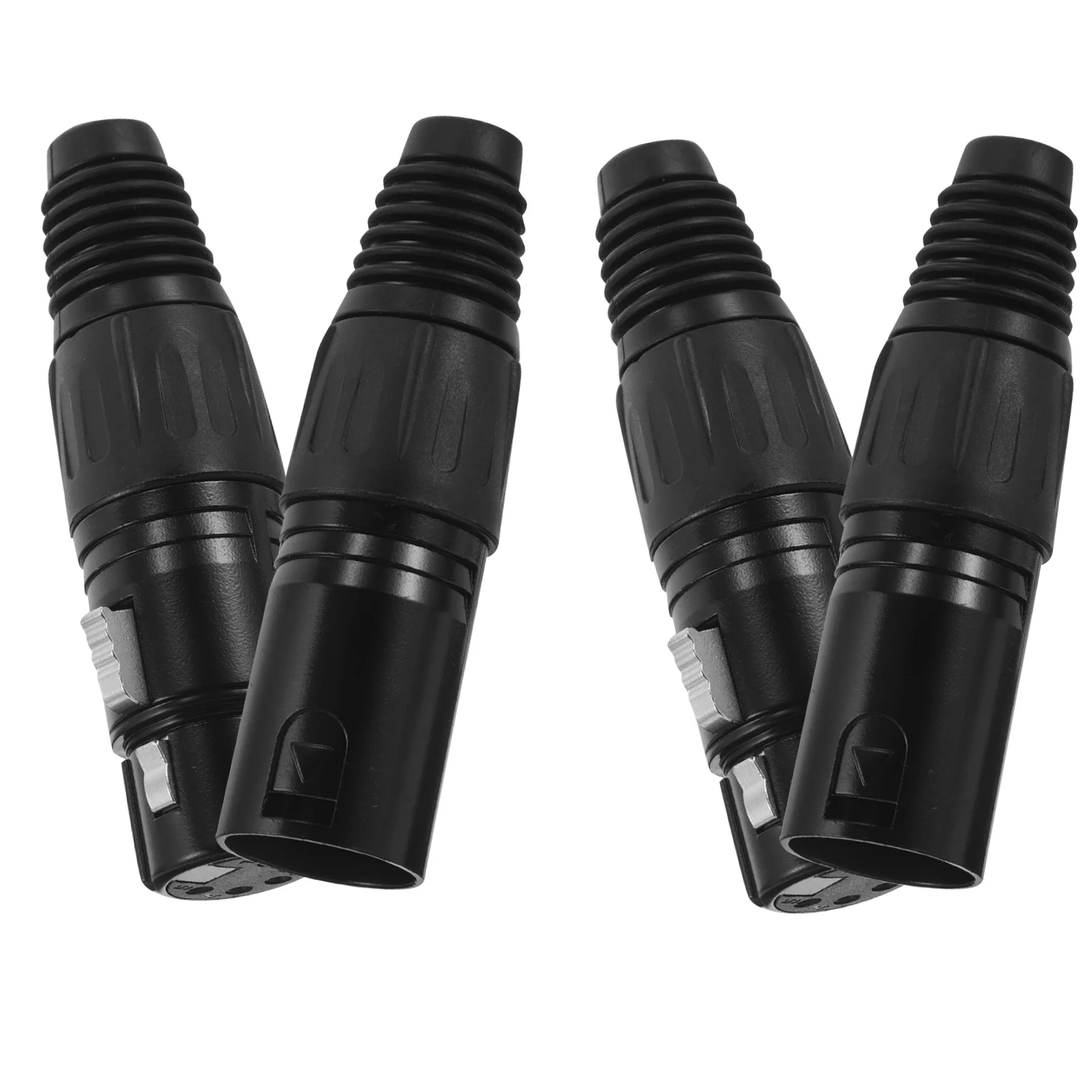 

4 Pcs Five-core Head Audio Adapters and Connectors 5 Pin Xlr Male Plugs Metal Female Balanced Mic Cable