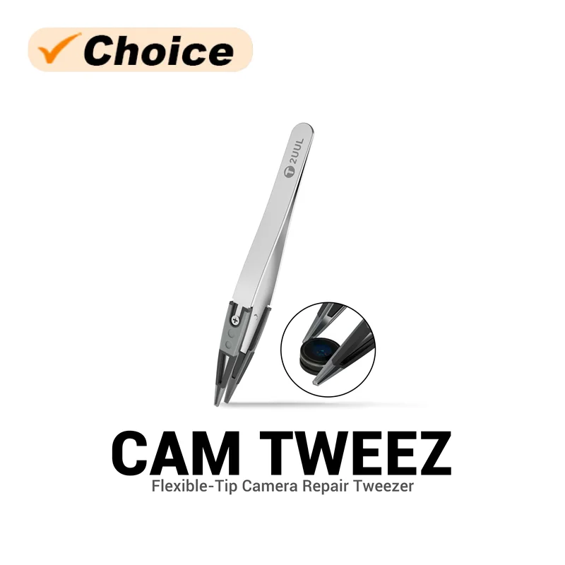 2UUL TW41 CAM TWEEZ Flexible Tip Anti-Scratch Camera Repair Tweezers for Mobile Phone Lens Module Removal Precision Repair Tool