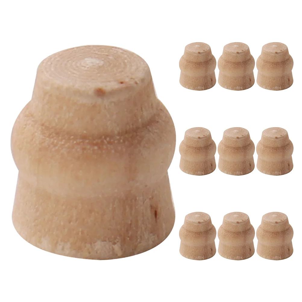 10 Uds. Patas de muebles en miniatura para casa de muñecas, Mini patas de mesa de madera para casa, suministros para Mini casa, Mini patas de mesa