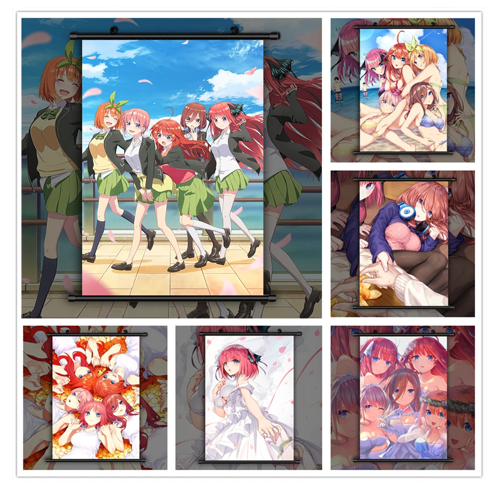 Anime Canvas Panting Cartoon The Quintessential Quintuplets Anime Wall Art Poster And Prints Living Room Decoration Home Decor