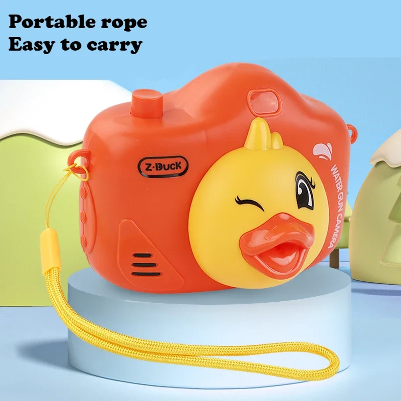 Cartoon Camera Water Shooting Gun Toys Animal Duck Model Soaker Spray Blaster Outdoor Bath for Children Kids Gifts