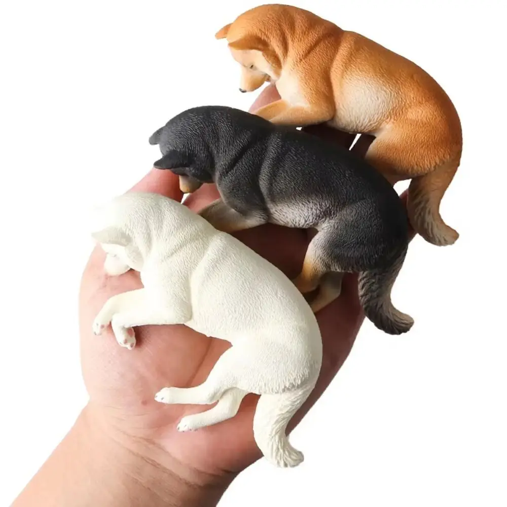 Puppy Pet Realistic Shiba Inu Figurine Simulation Miniature Dog Animal Model Pug Ornaments Japan Shiba Inu Figure Home Decor