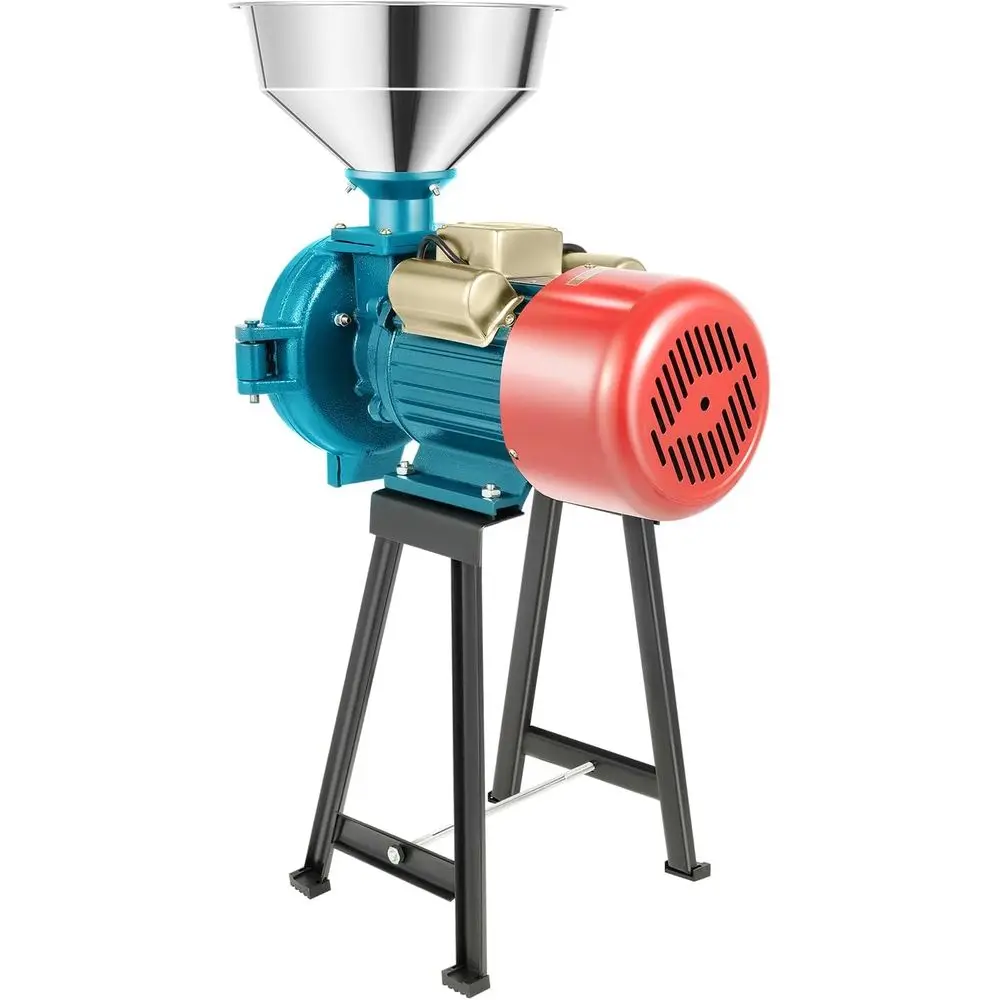 

110V Electric Mill Grinder Heavy Duty Commercial Grain Mill hine Dry eed lour Mills Grinding hine with unnel or Cereals Rice Cor