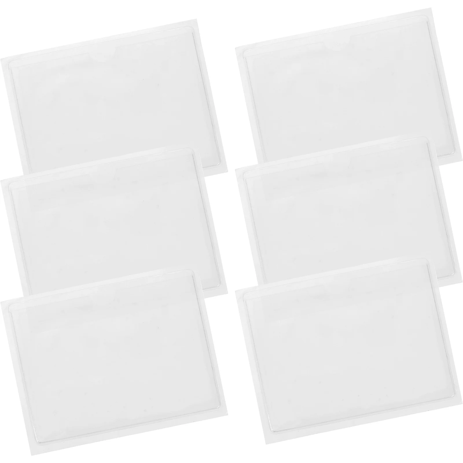 6 Pcs Card Pocket Transparent Adhesive Holder Cars Clear Sleeves Pvc Wallet Pockets