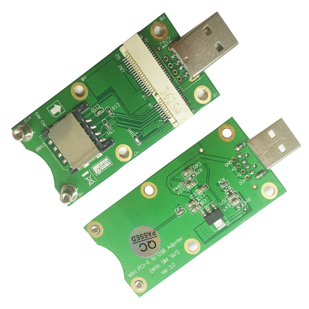 محول USB صغير PCI-E مع فتحة للبطاقات SIM لوحدة WWAN/LTE يحول بطاقة صغيرة لاسلكية 3G/4G إلى منفذ USB