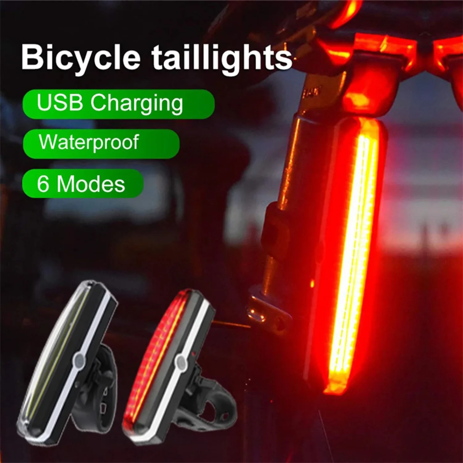 Bike Rear Light Highlight COB  Tail Light Waterproof Bicycle USB Rechargeable Mountain Riding Cycling Tail Lamp Bicycle Parts