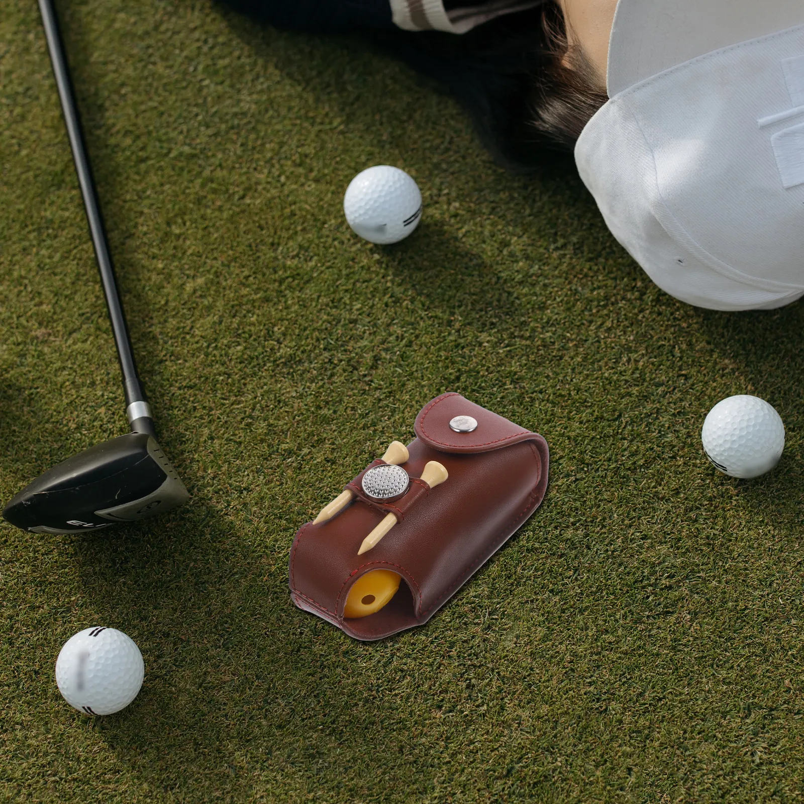 Wear-Resistant Golf Ball Bag Professional Grade Material Easy-Access Button Fastener Belt-Mountable Waist Bag for Daily