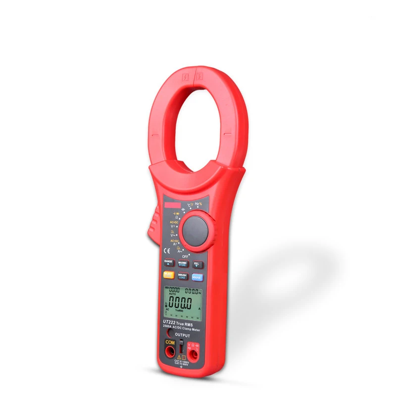 True RMS Digital Clamp Multimeter,2500A AC/DC,1000V,-40~1000℃ K-type Temp Test,63mm Jaw,CAT IV 600V Industrial Tester UT222