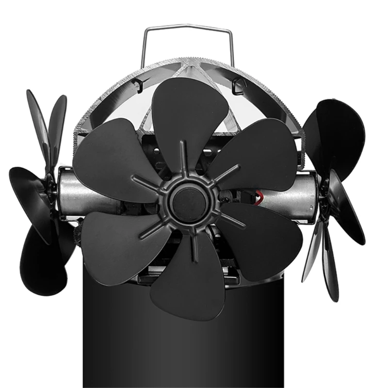 DY4206 18Blades Fireplace Fan 3 Motors Chimney Fan Energy-saving Oven Fan Non Electricity Required Oven Heat Powered