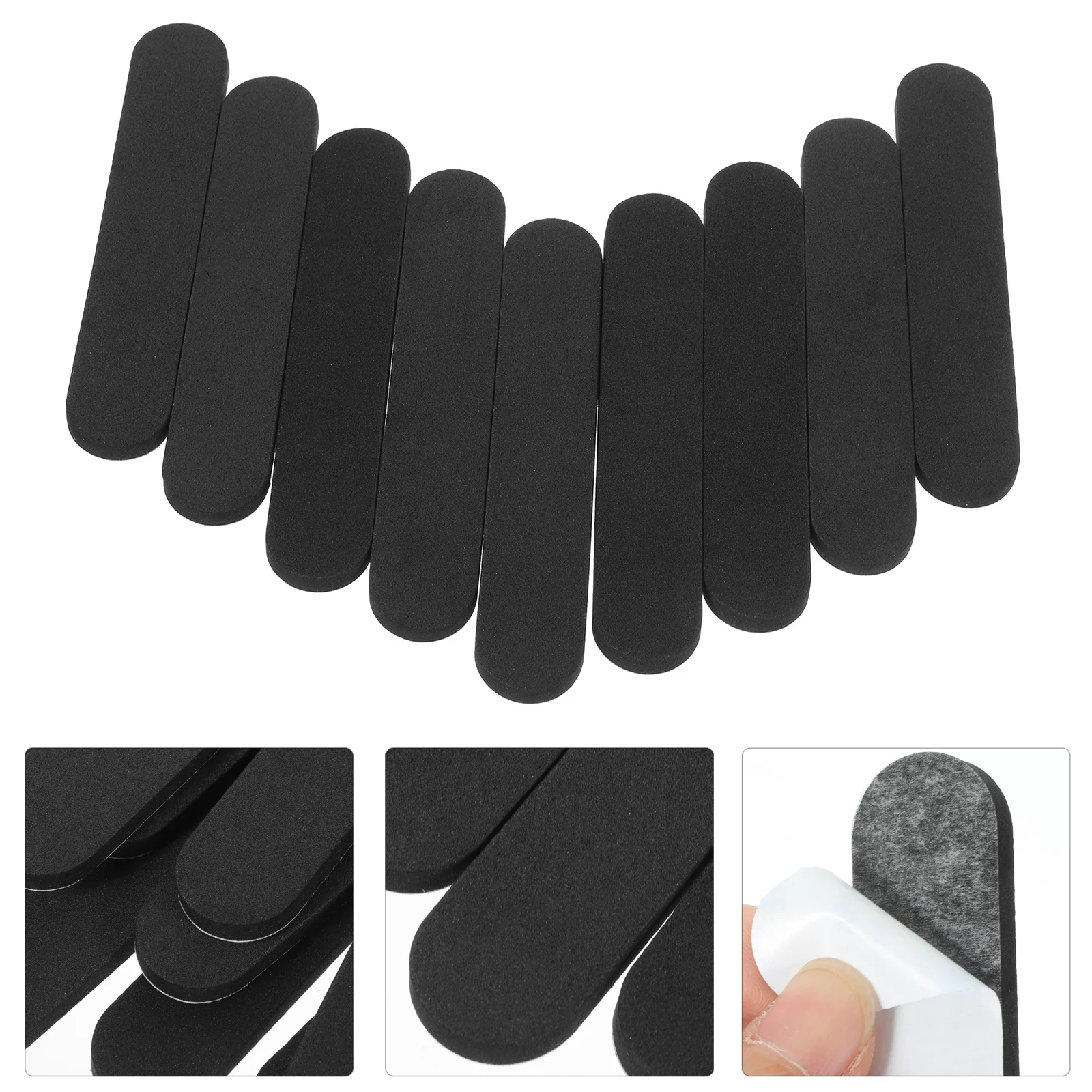 10Pcs Hat Size Tape Reducer Foam Reducing Tape Hat Reducer Inserts Self Adhesive Hats Caps Make Smaller Sweatband Black