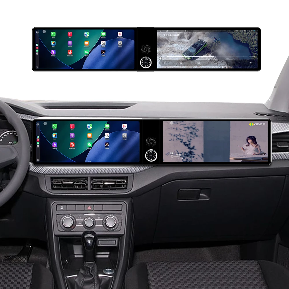 Dual Screen 25 inch Car GPS Android 14 Navigation For Volkswagen Tacqua 2020-2023 Head Unit Multimedia Player Car Radio Auto