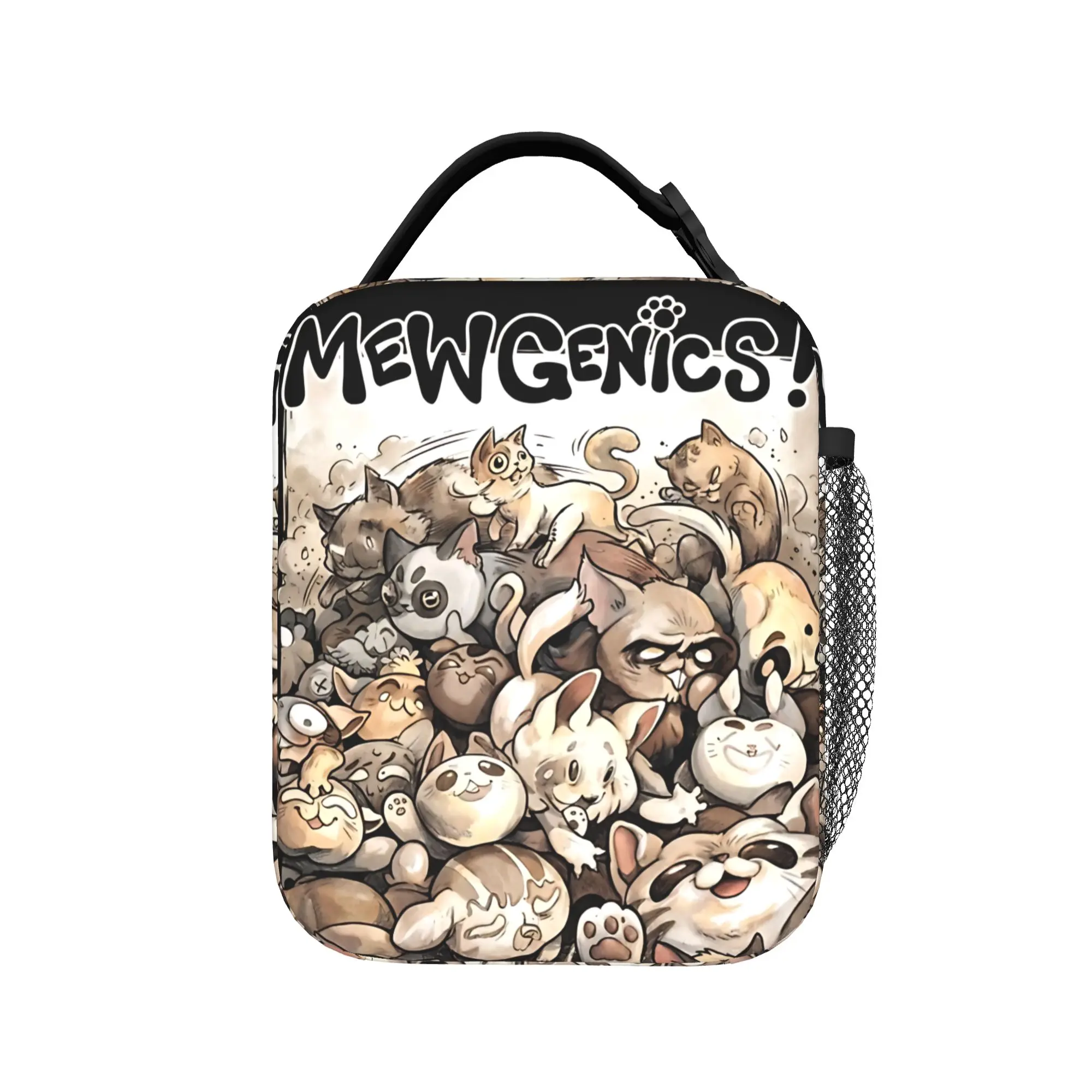 Cute Mutant Cats Mewgenics Insulated Lunch Bag Portable Binding of Isaac Lunch Container Thermal Bag Tote Lunch Box  Men Women