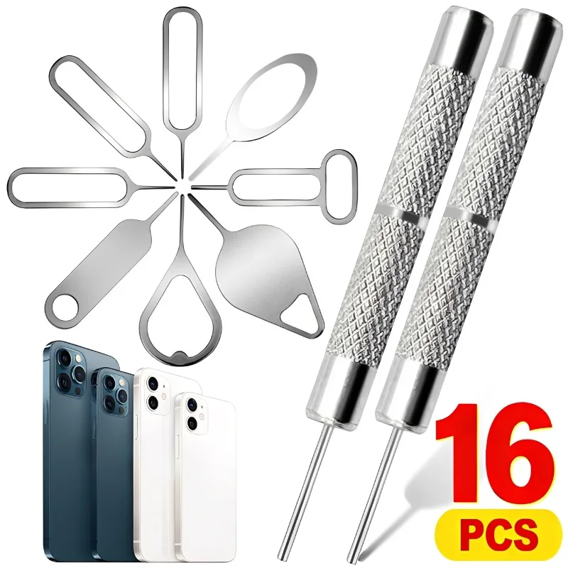 

16Pcs/Set Sim Card Tray Pin Eject Removal Tool Needle Opener for Apple iPhone iPad HTC Samsung Xiaomi Universal SIMcard Ejector