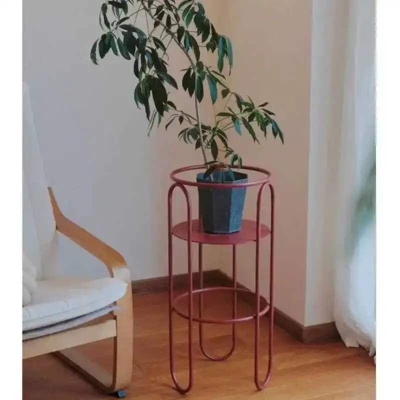 

Iron Modern Flower Stand Minimalist Greenery Pot Holder Movable Balcony Planter Rustproof Living Room Flower Rack