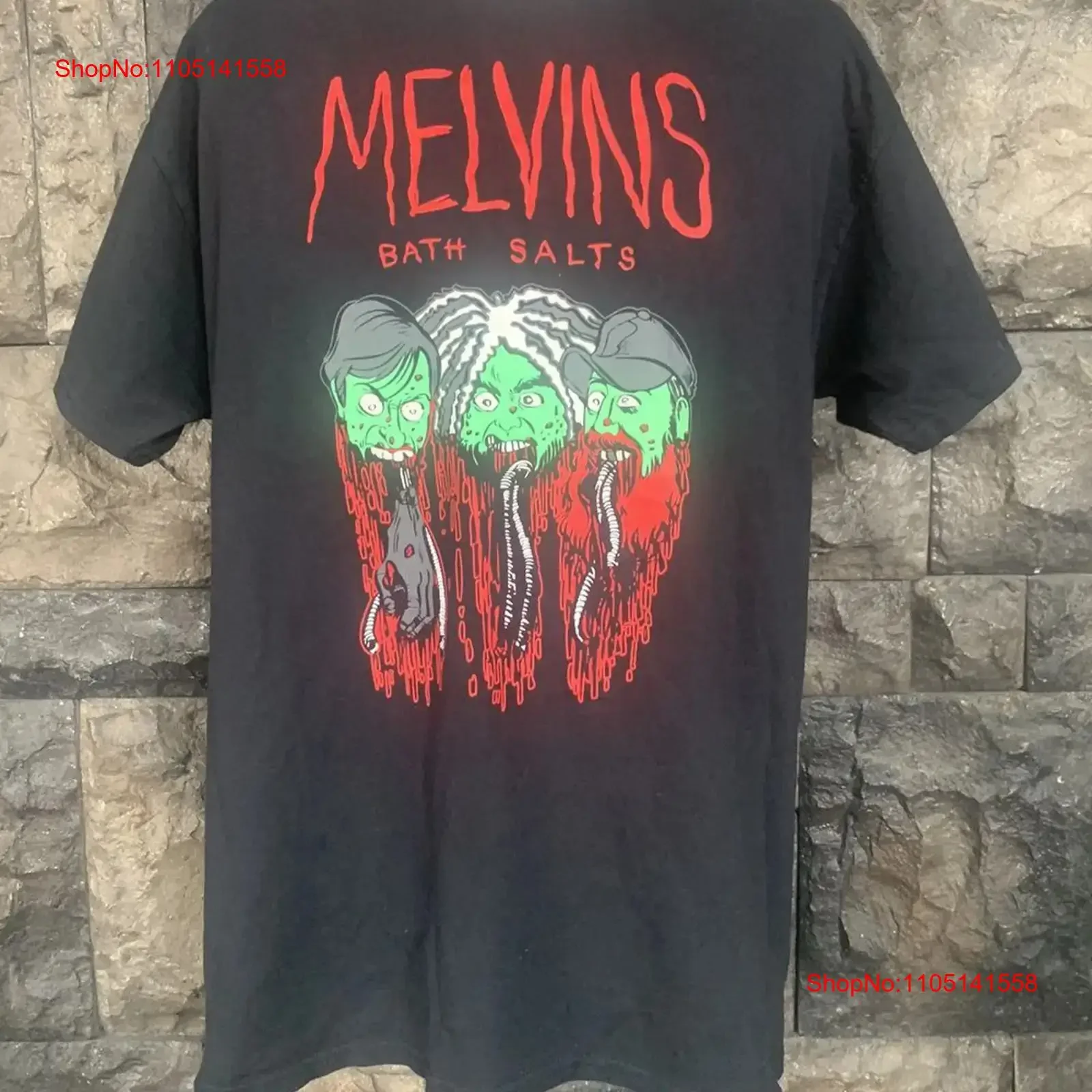 Melvins Rock Band Rare Design Black T shirt S 5XL KH14631 vintage Washed Unisex Breathable streetwear designer clothes