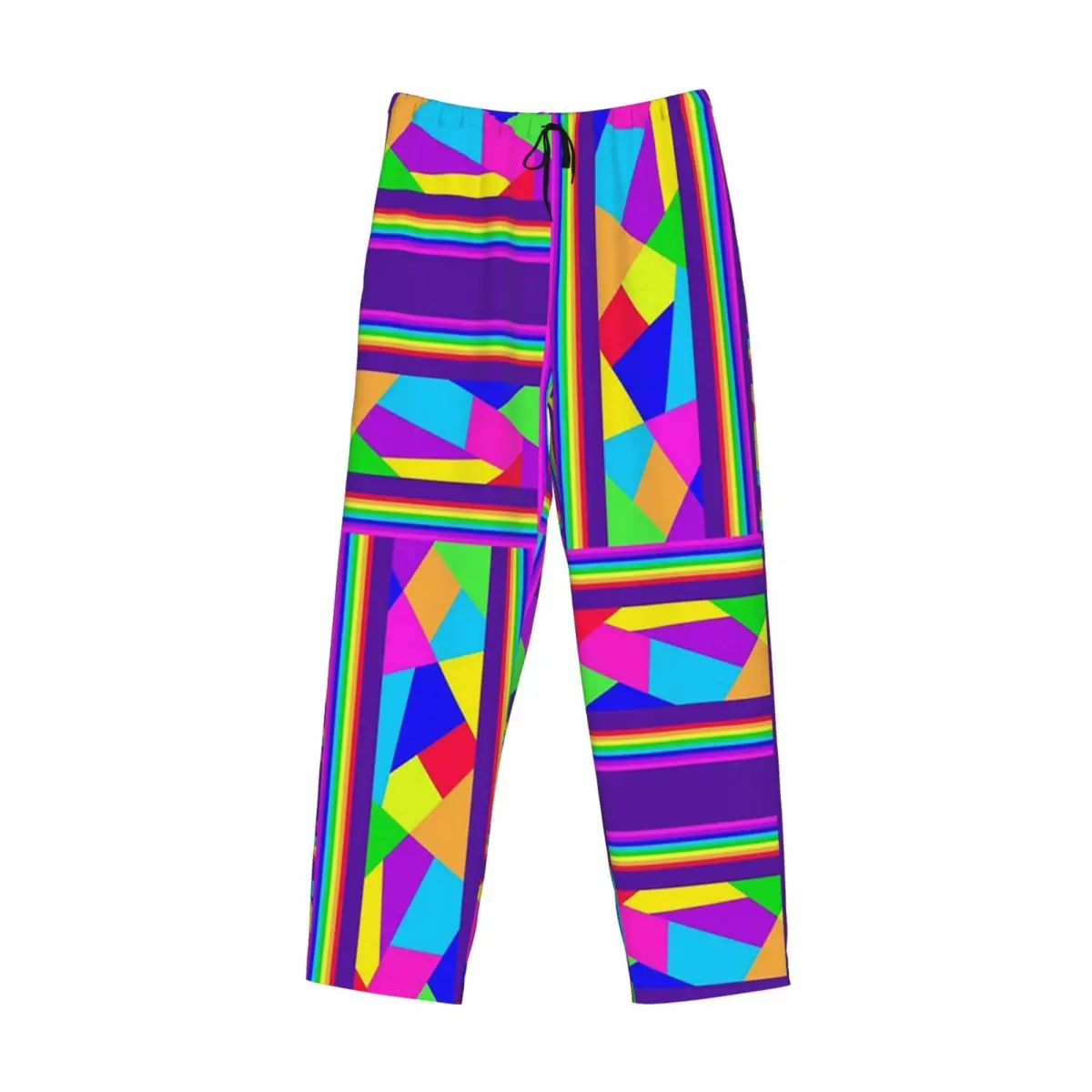Custom Carnival Shards Mosaics Mardi Gras Masquerade Pajama Pants Men Sleepwear Sleep Lounge Bottoms with Pockets