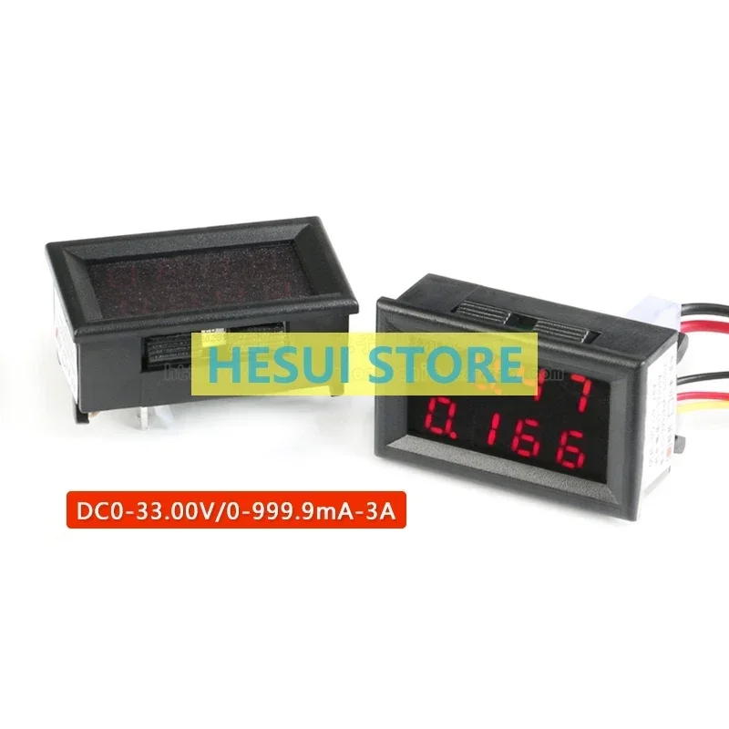 Four position LED DC dual-display voltage ammeter DC0-33.00V/0-999.9mA-3A Variable accuracy