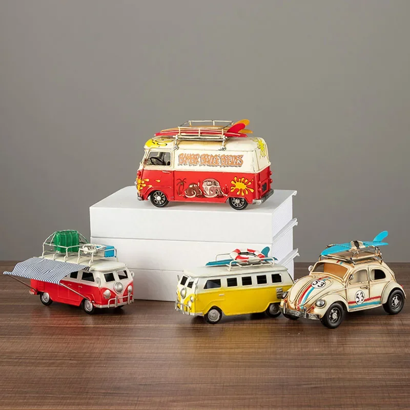 

Multistyle Iron Car Model Vintage Handicrafts Ornaments Home Study Room Bookcase Entrance Decoration Bus Birthday Gift