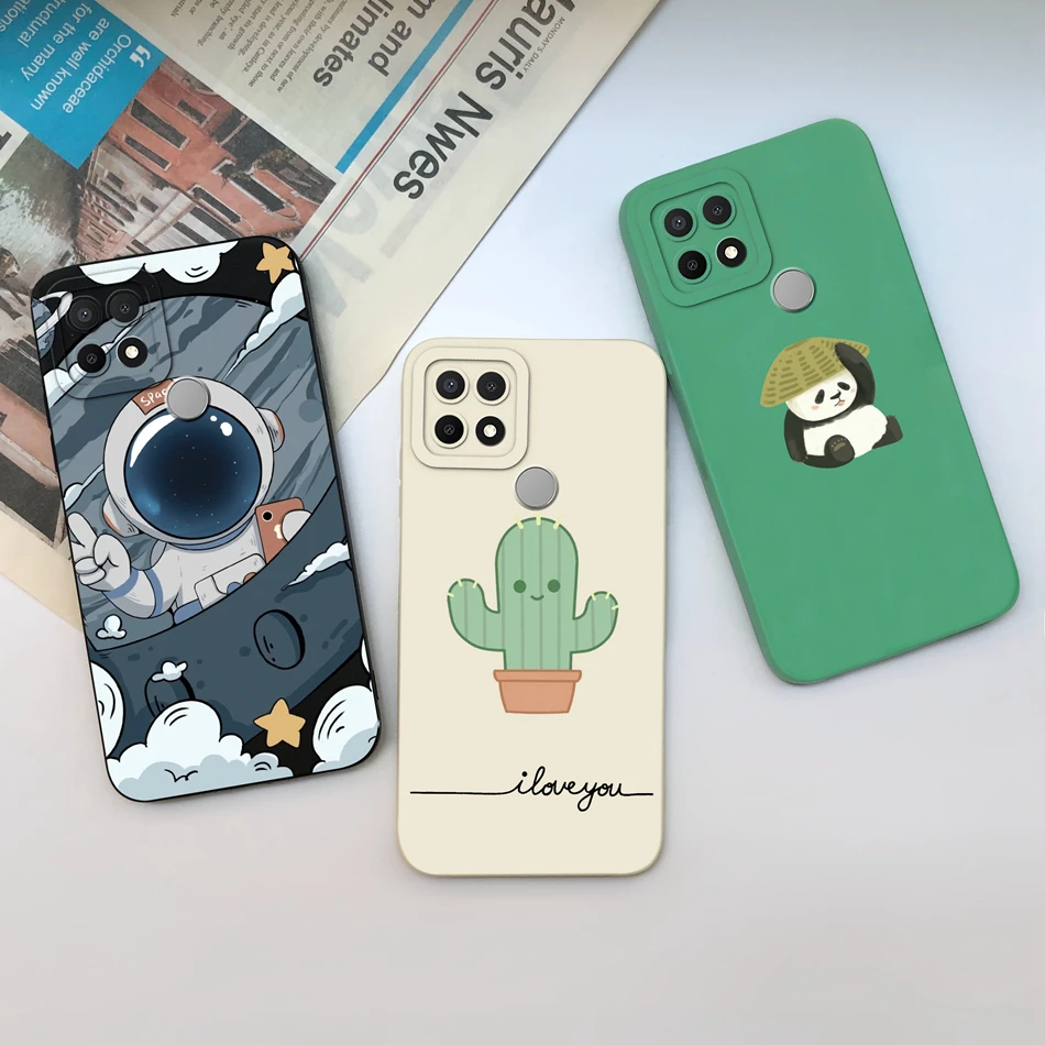 Cases For OPPO A15 A15S A16K A16E Cute Design Soft Liquid Silicone Upgrade Camera Protection Back Cover For OPPO A 16K 16E Coque