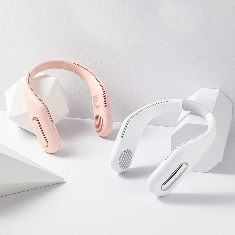 مروحة بطارية كهربائية محمولة قابلة لإعادة الشحن عبر USB، مروحة رياضية بشريط حول الرقبة بدون استخدام اليدين، مروحة رقبة معلقة كسولة