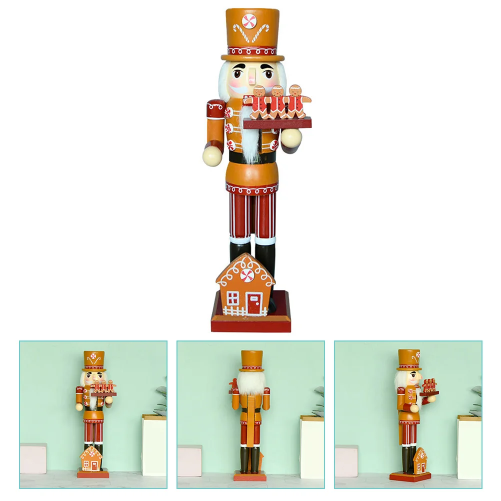

Scene Nutcracker Ornament Christmas Decorations Wooden Gingerbread House Chef Figure