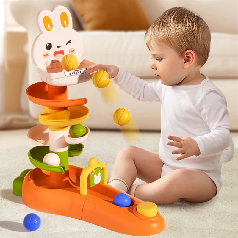 Montessori Baby Ball Drop Toy Toddlers Educational Toys for Children Activity Games Baby Learning Tower Stacking Toys for Babies