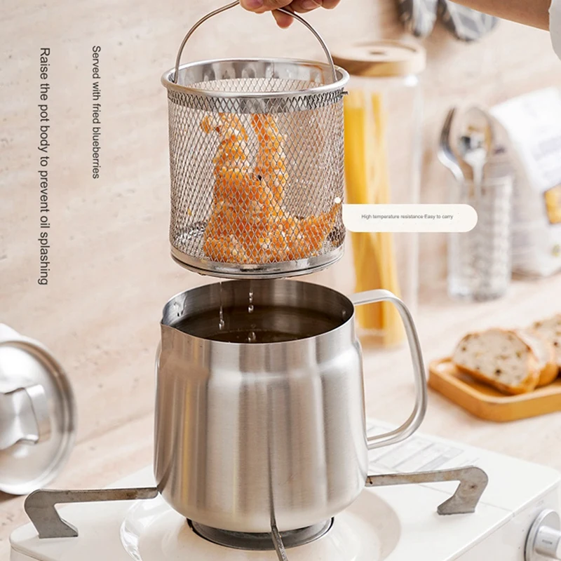 Oil Pot, Oil Pot Stainless Steel Large Capacity Oil Fryer And Filter Cup Combo Versatile Oil Filter For Kitchen