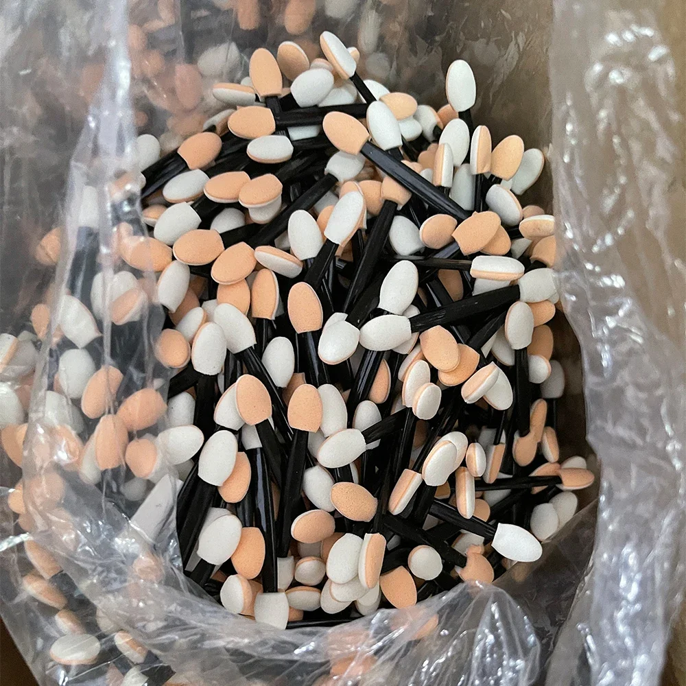 50/200/500/1000 Stuks Tool Poeder Borstel Multifunctionele Oogschaduw Borstel Draagbare Double Ended Spons Nail Art make-up Manicure