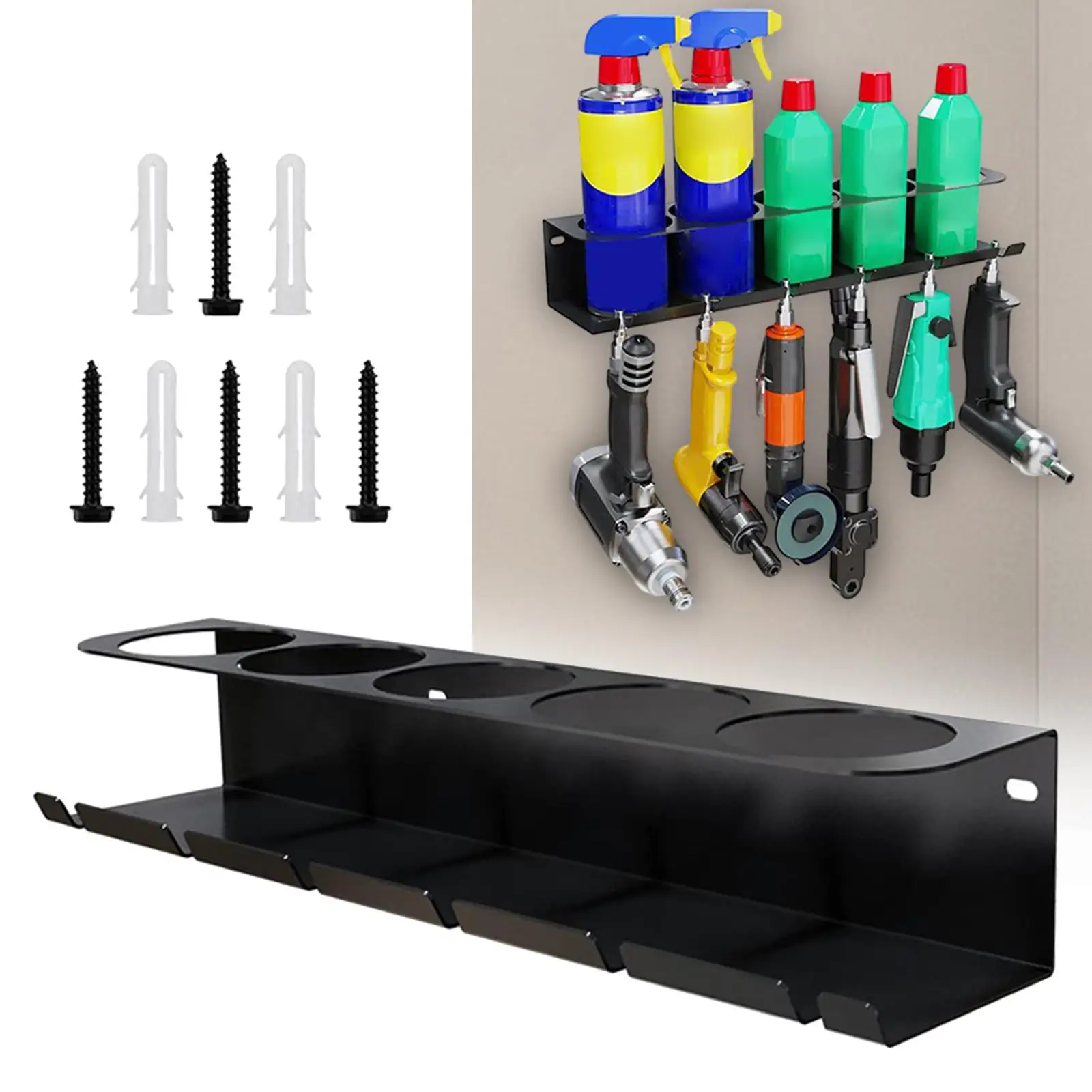 Multipurpose Wall Mount Aerosol Spray Bottle Holder for Garage Shop