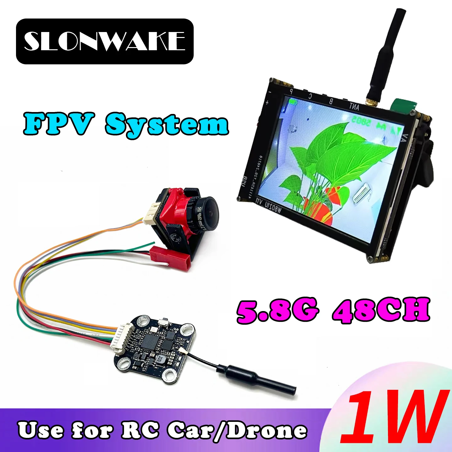 Ready to use 5.8G 48CH analog transmitter camera 1000mW adjustable VTX and CMOS 1800TVL with OSD Internal for FPV Racing Drone