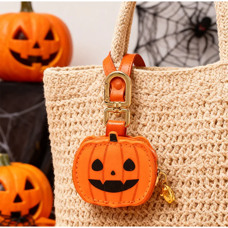 الإبداعية هالوين اليقطين حقيبة قلادة العنكبوت ويب المعادن سستة سماعة محفظة نسائية للعملات المعدنية المفاتيح رائعة هدية عيد الملحقات