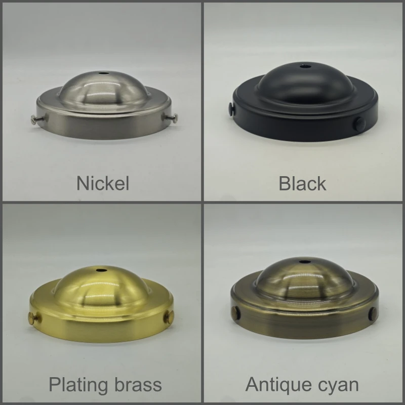 132mm Diameter Lamp Ceiling Canopy Bracket, Iron Light Fixture Mount Cover Clamp for Glass Shade, Black/Nickel/Antique/Brass