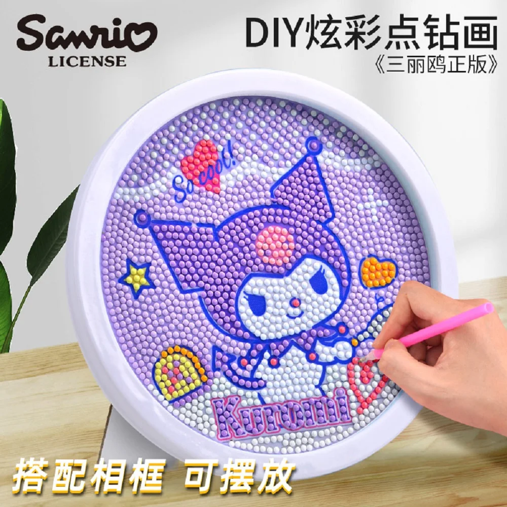 

2pcs Sanrio Kuromi and My Melody diamond painting with frame DIY toy display table game cultural and creative trendy shop