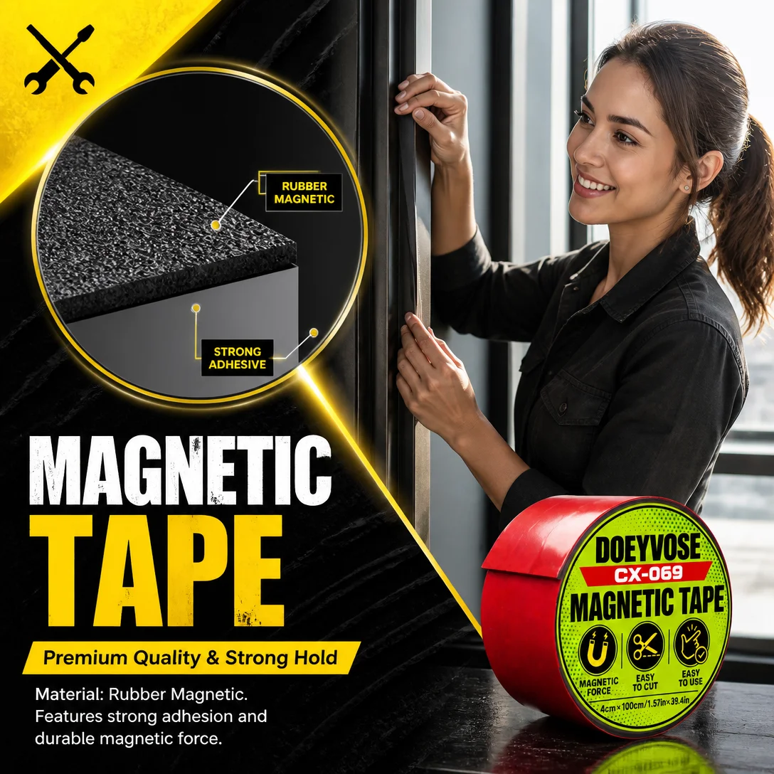 Self Adhesive Rubber Magnetic Tape 40mm×2mm 1 Meter Strong Magnet for Home Office Use