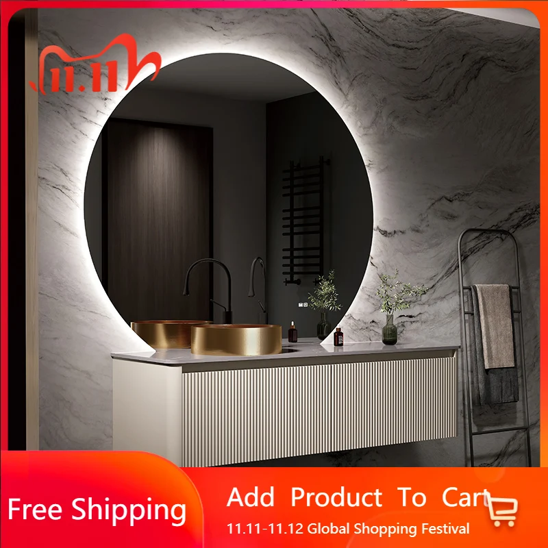 

Storage French Slate Bathroom Cabinet Light Luxury Makeup Organizer Sinks Cabinet Set Wall Portable Gabinete Banheiro Furniture
