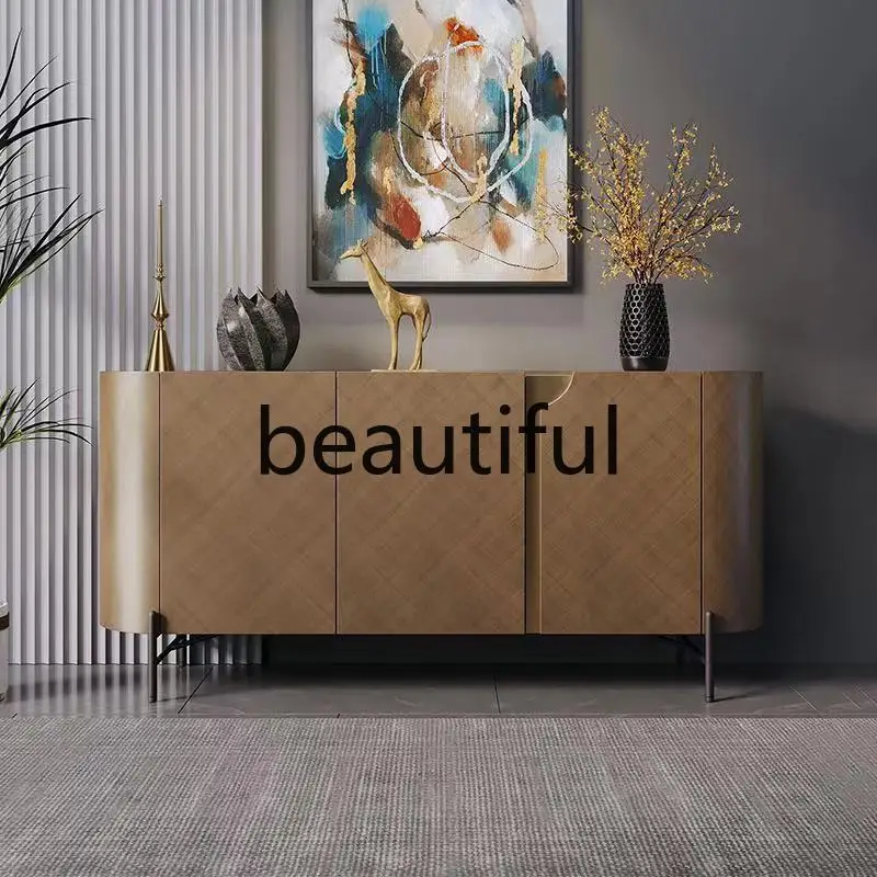 

Light luxury Italian high-end villa locker metal paint designer secret cabinet living room wall decorative cabinet