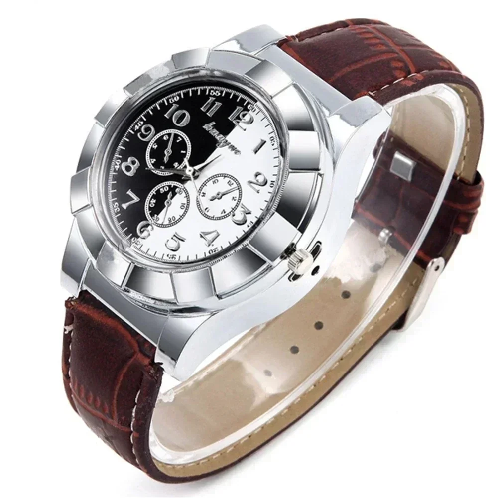 Silent Heating Wire Quartz Electronic Watch Lighter Metal Multifunction Cigarette Lighter USB Charging Silicone Watch Men's Gift view 5