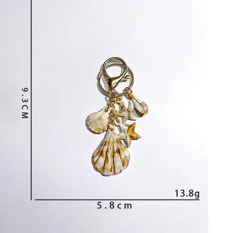 Bohemia Beach Style Muschel-Seestern-Schlüsselanhänger, modische Taschenanhänger und Auto-Ornamente – Detail 7