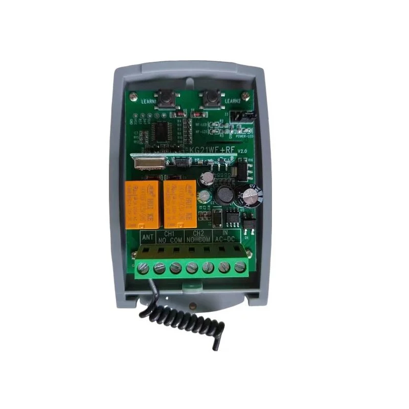 Imagem -04 - Receptor Interruptor de Controle Remoto Universal 433mhz 433.92mhz Receptor rf ac dc 732v 85250v Módulo de Relé 2ch para Porta de Garagem