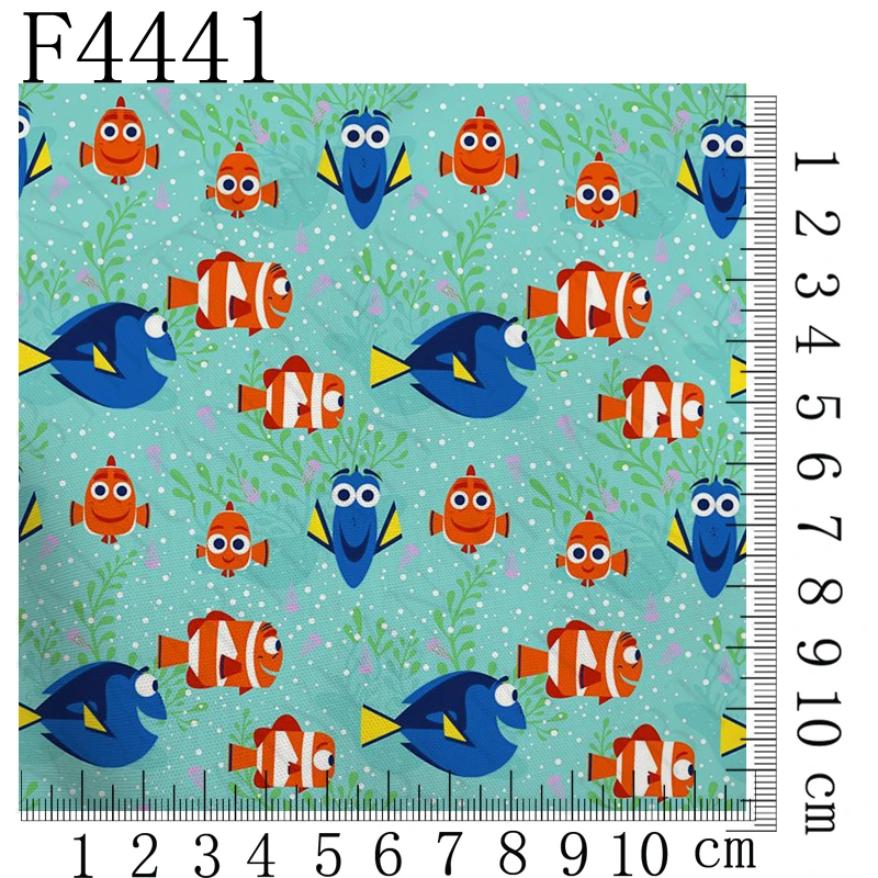 movie character Print dory pure cotton finding nemo fabric stretch mesh fabric DIY dress bag pet cloth Material Handmade F4442