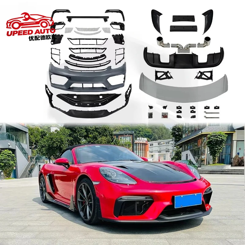 

Suitable for STLF New PP Material GT4-Style Body Kits Porsches 718 Cayman Front Bumper Lip Side Ducts Rear Wing