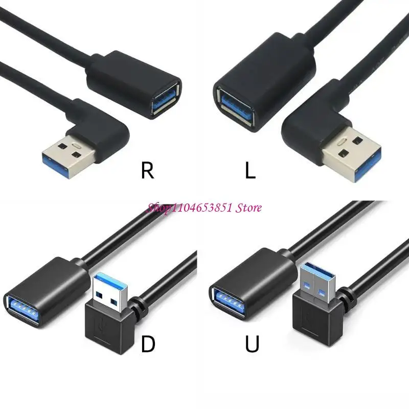 5 Gbps USB3.0 extensão direita/esquerda Male angular para fêmea adaptadora 90 graus