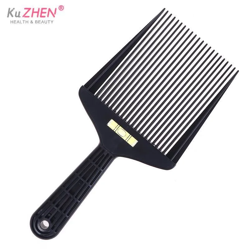 1pcs Black Bubble Clipper Comb Barber Styling Dyeing Comb Anti-slide Handle Plastic Flattop Comb Hair Trimming Accessories