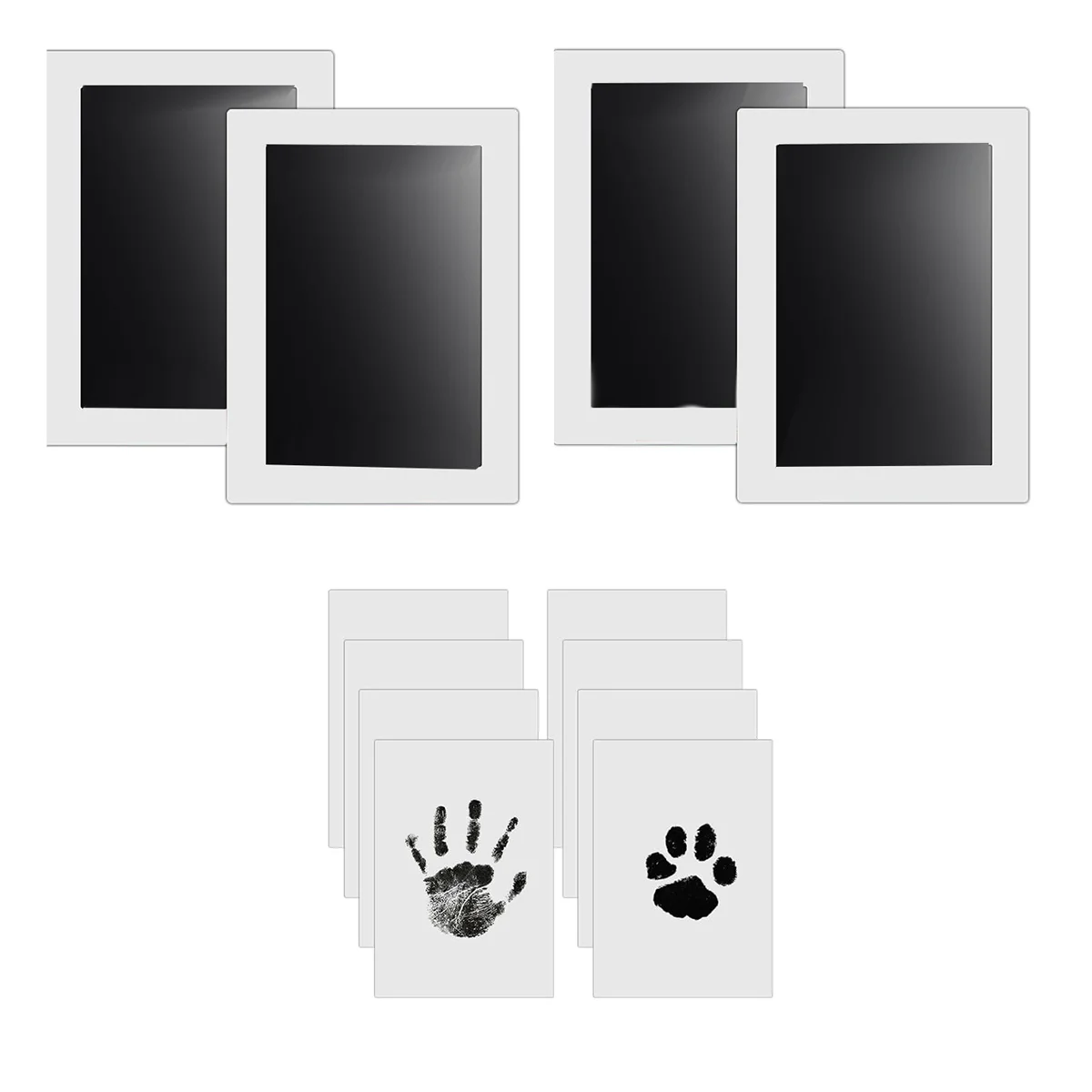 Paw Print Kit for Dog Cats, 4 Inkless Print Pads, 8 Imprint Cards, Nose Print Stamp Pad for Dogs, Touch Footprint KitJAS