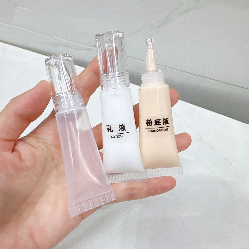 10-1pcs Cosmetic Soft Refillable Bottle Portable Travel Cream Packaging Accessories Plastic Liquid Foundation Empty Container