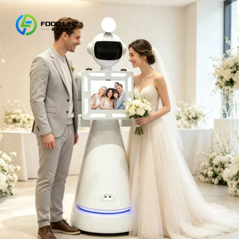 Customized Wedding Party Robotic Photo Booth Remote Auto Editing and Remote Print Mobility Equipment Photography Robot