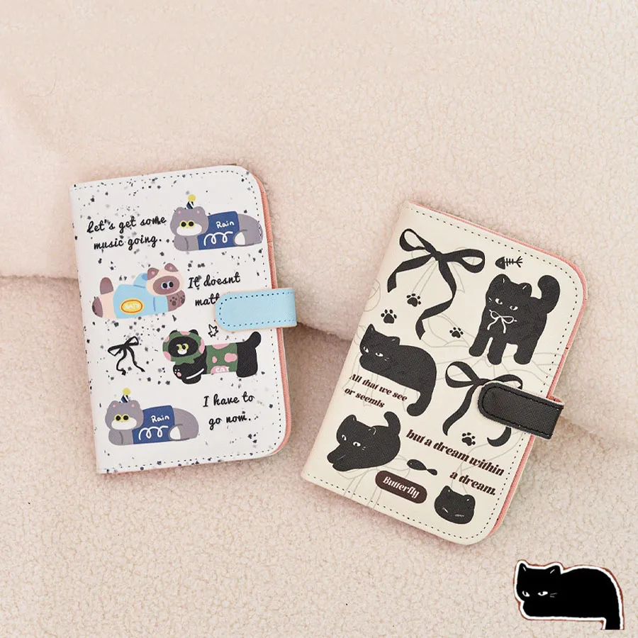 Passport Covers Women Men Cute Cat Passport Holder Flight Ticket Clips ID Bank Credit Card Holder Passport Travel Organizer