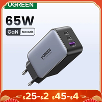 UGREEN 65W GaN Charger Quick Charge 4.0 3.0 USB C Charger for iPhone 16 15 14 Pro Max Laptop Macbook Air Tablet PD Fast Charger