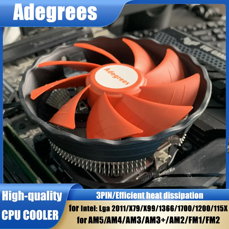 CPU Cooler 120mm 3Pin Quiet PC Processor Radiator For Intel LGA 775 1700 1200 1150 1151 1156 1155 2011 X99 X79 AMD AM3 AM4 AM5