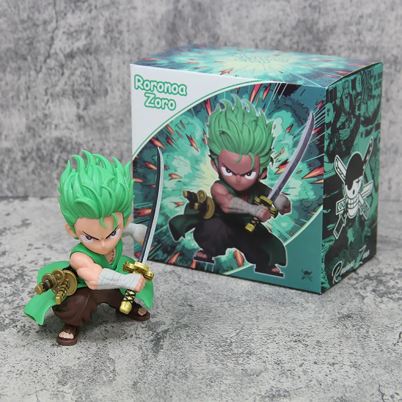 14CM One Piece Series Cute Zoro High Quality Anime Figure Model Action Figurine Model Toy PVC Statue Model Decorative Doll Gifts